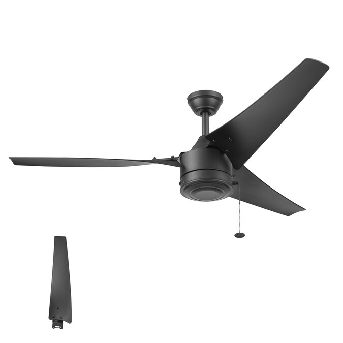Prominence Home Talib 56-in Matte black Indoor/Outdoor Ceiling Fan (3-Blade)