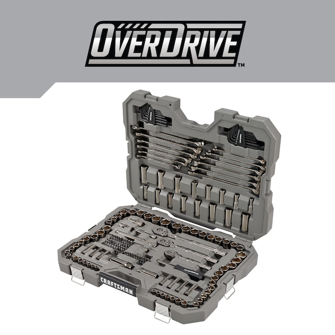 CRAFTSMAN OVERDRIVE 154-Piece Standard (SAE) and Metric Gunmetal Chrome Mechanics Tool Set with Hard Case - Image 3