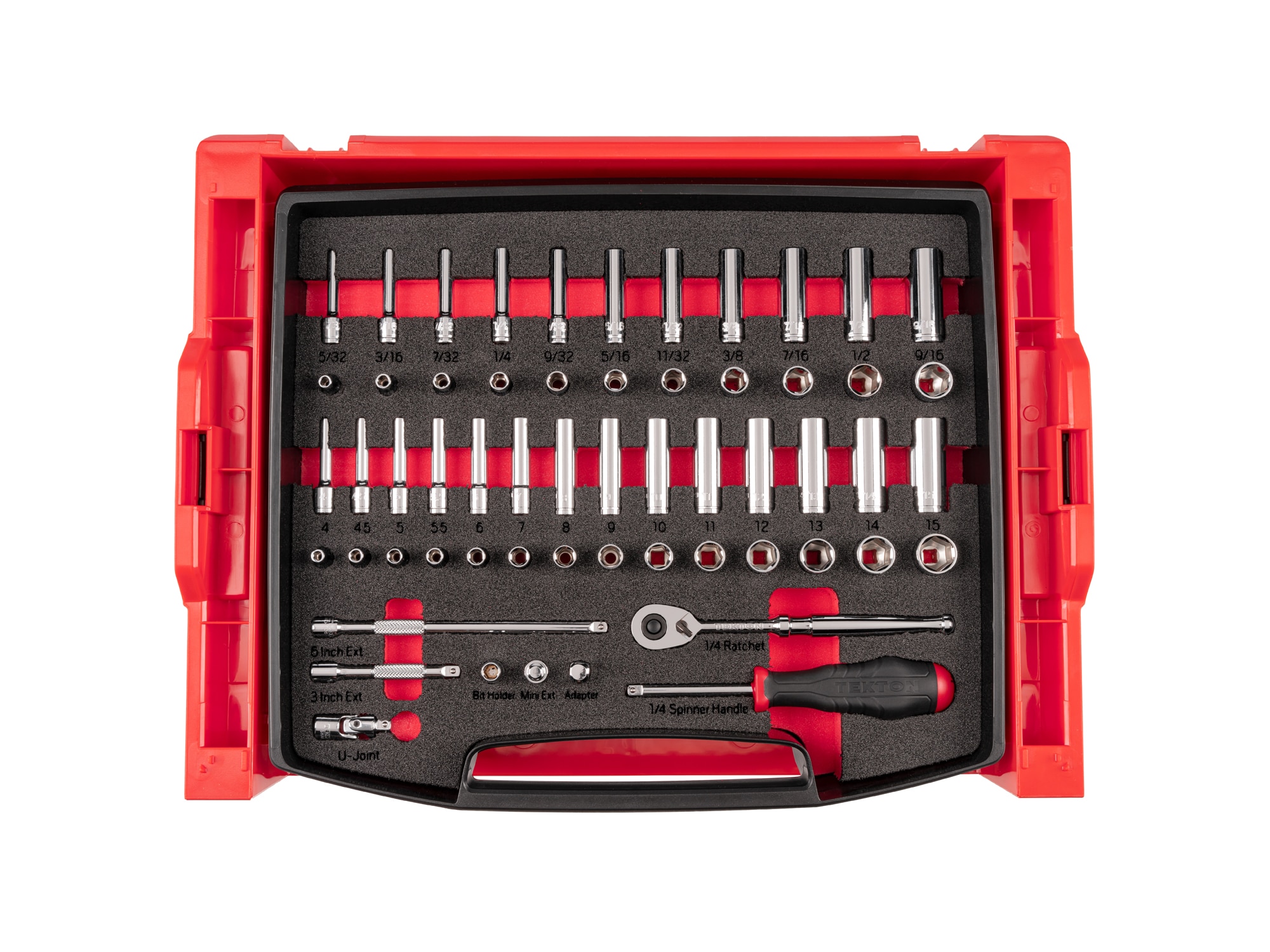 1/4-in Drive Standard (SAE) and Metric Shallow/Deep Socket Set 58 -Pieces