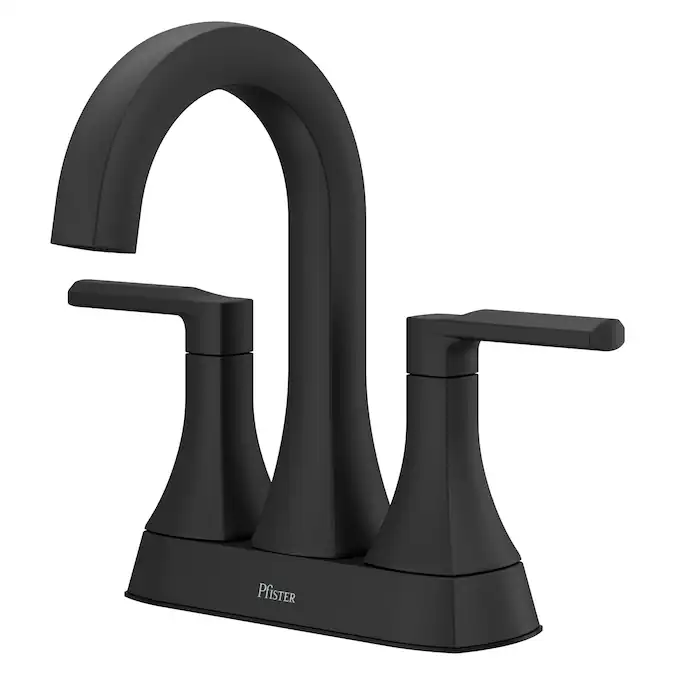 Pfister Vaneri Matte Black 4-in centerset 2-Handle WaterSense Bathroom Sink Faucet with Drain