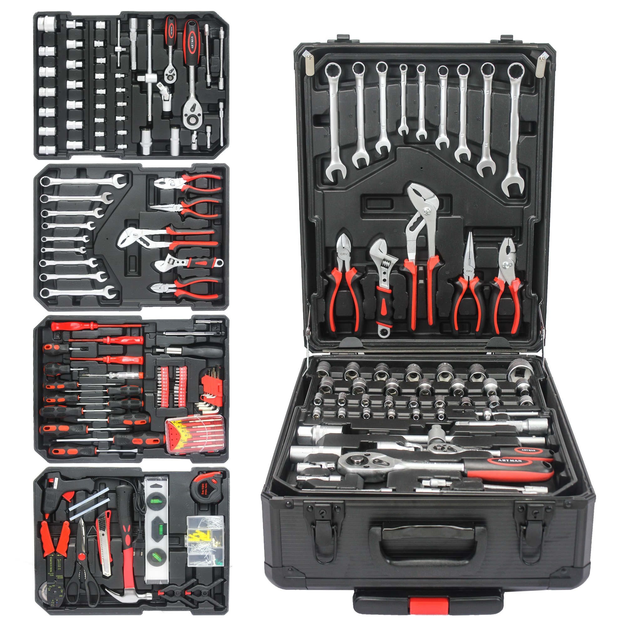 899 -Piece Household Tool Set with Folding Case