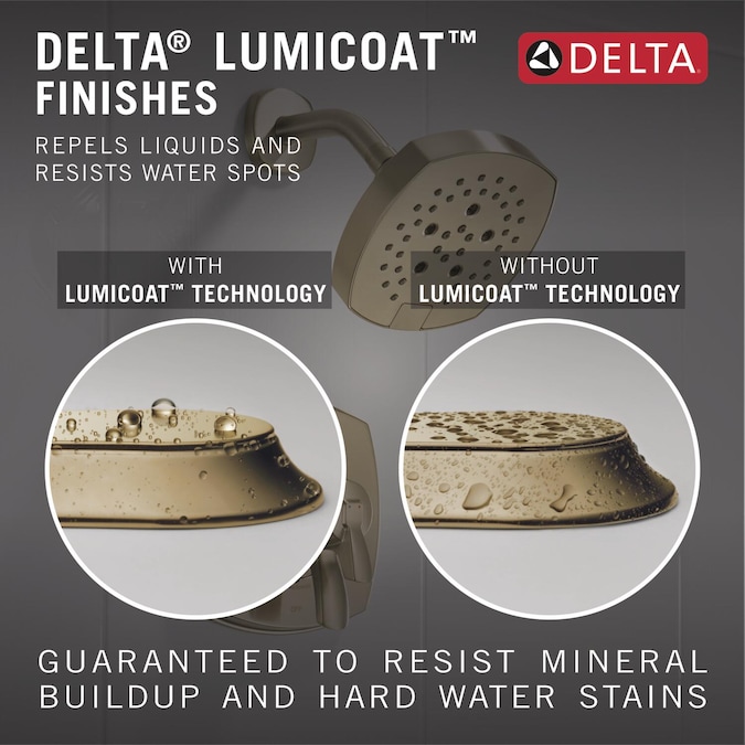 Delta Universal Showering Components Lumicoat Champagne Bronze 8-in Round Fixed Shower Head 1.75-GPM (6.6-LPM) - Image 5