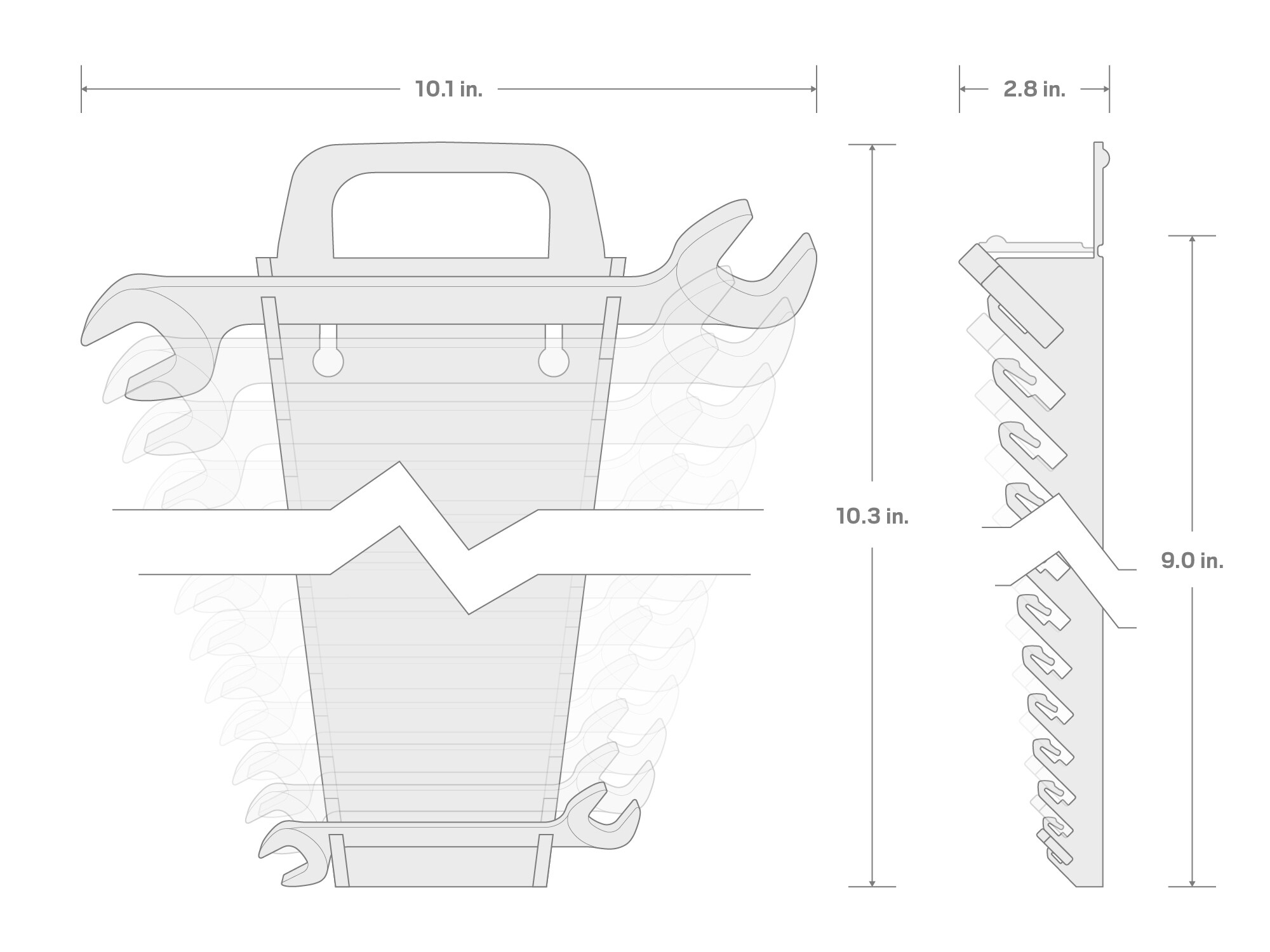 11 -Piece Set Standard (SAE) Angle Open end Wrench Includes Hard Case - Image 7