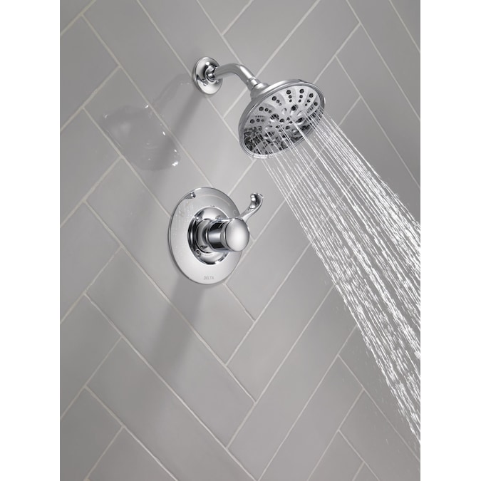 Delta Esato Chrome 1-handle Multi-function Round Shower Faucet Valve Included - Image 13