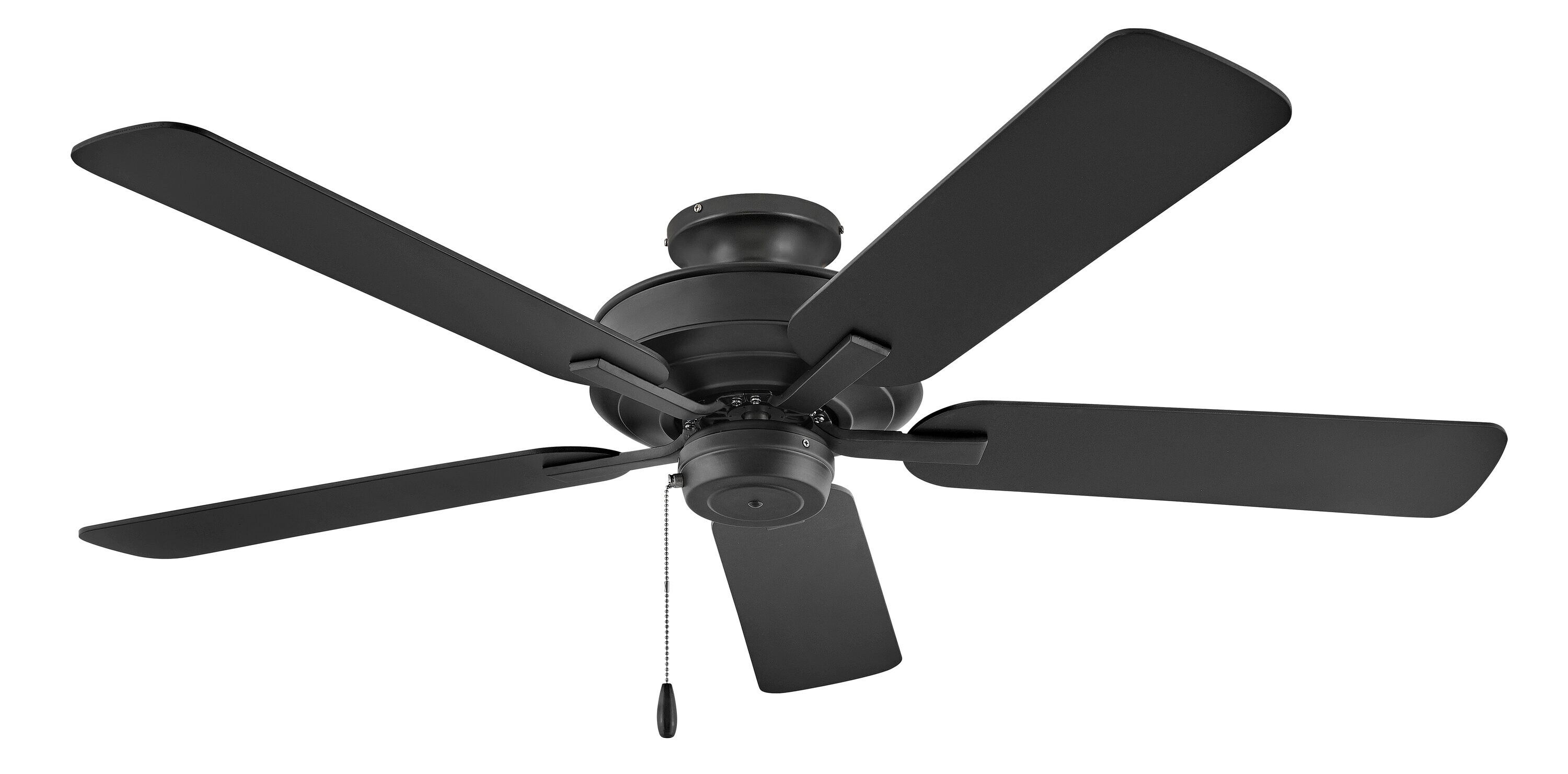 METRO 52-in Smart Matte Black with Matte Black, Walnut Blades Ceiling Fan Light Kit Compatible ( 5 -Blade ) - Image 3