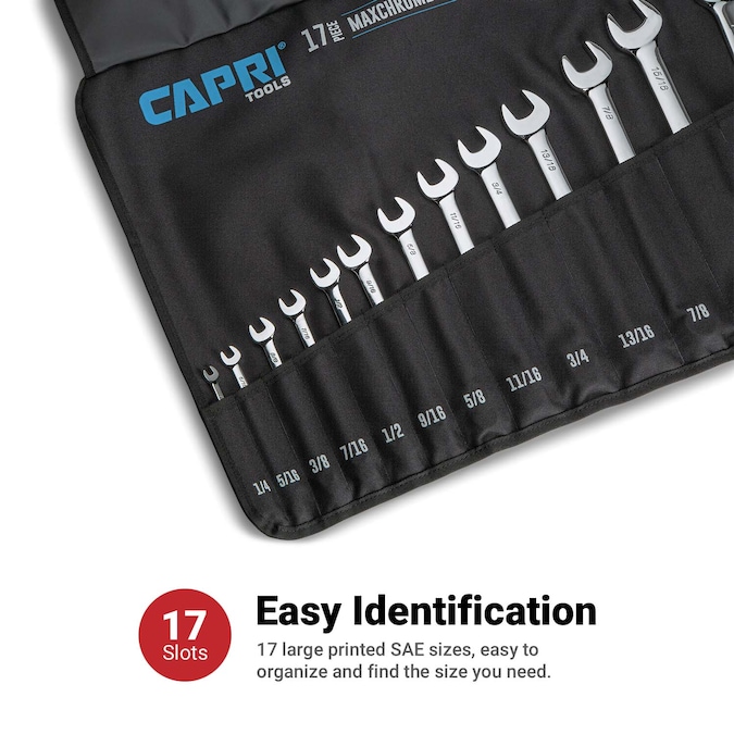 Capri Tools 17-Piece Set 12-point (Sae) Standard Combination Wrench Includes Soft Case - Image 9