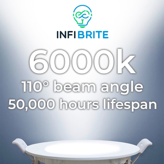 Infibrite Canless Slim Round Recessed 6-Pack 6-in LED Remodel or New Construction White Airtight Ic Baffle Canless Recessed Light Kit - Image 7