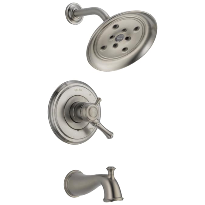 Delta Cassidy Stainless 2-handle Single Function Round Bathtub and Shower Faucet Valve Included