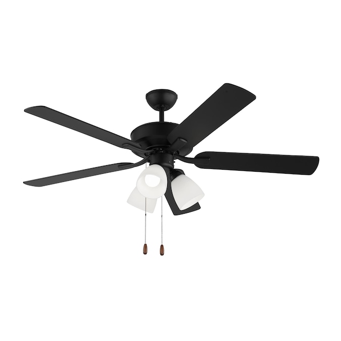 Generation Lighting Linden 52 LED 3 52-in Midnight Black LED Indoor/Outdoor Ceiling Fan with Light (5-Blade)