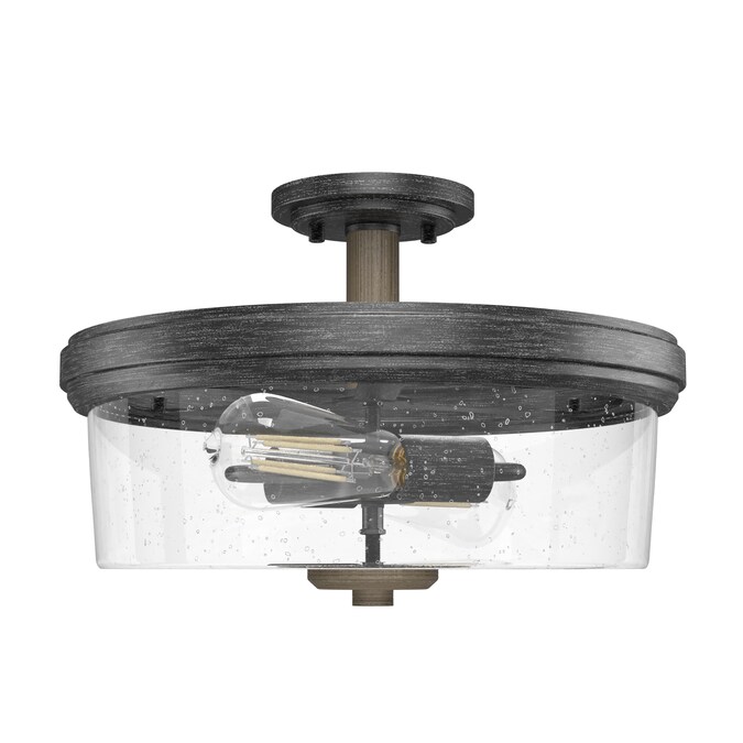 Hunter River Mill 2-Light 15-in Satin Brown Flush Mount Light - Image 8