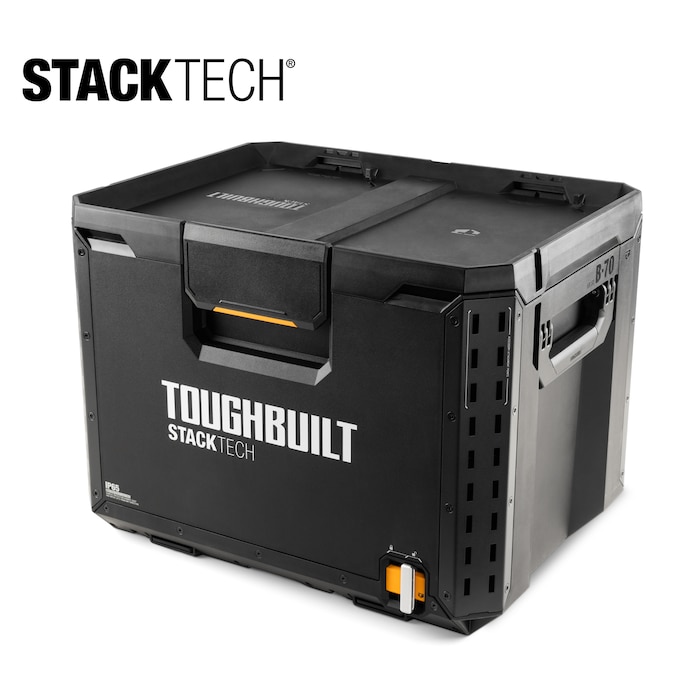 TOUGHBUILT STACKTECH XL 21-in W x 15.6-in H x 16-in D Black Plastic/Metal Tool Box