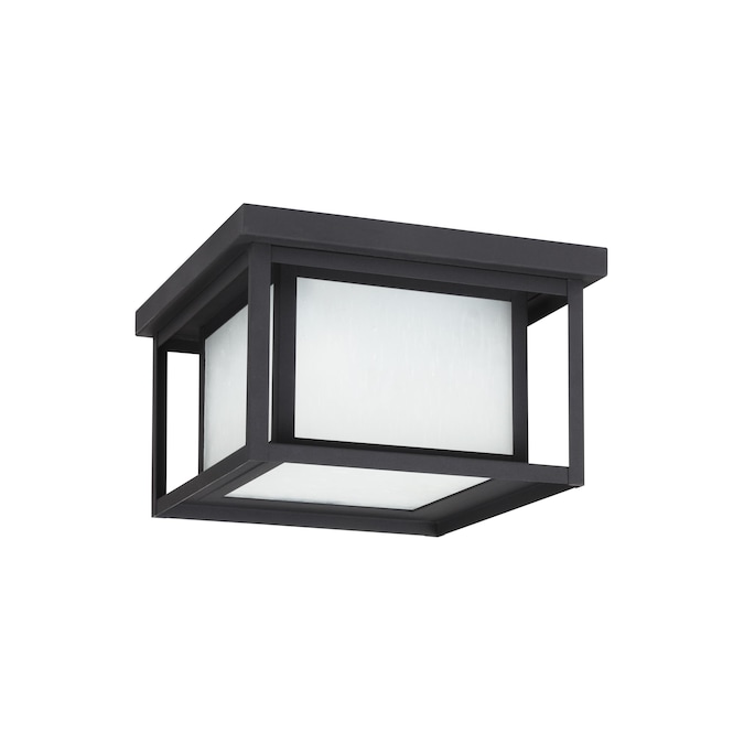 Generation Lighting Hunnington 1-Light 10-in Satin Black Indoor/Outdoor LED Flush Mount Light ENERGY STAR