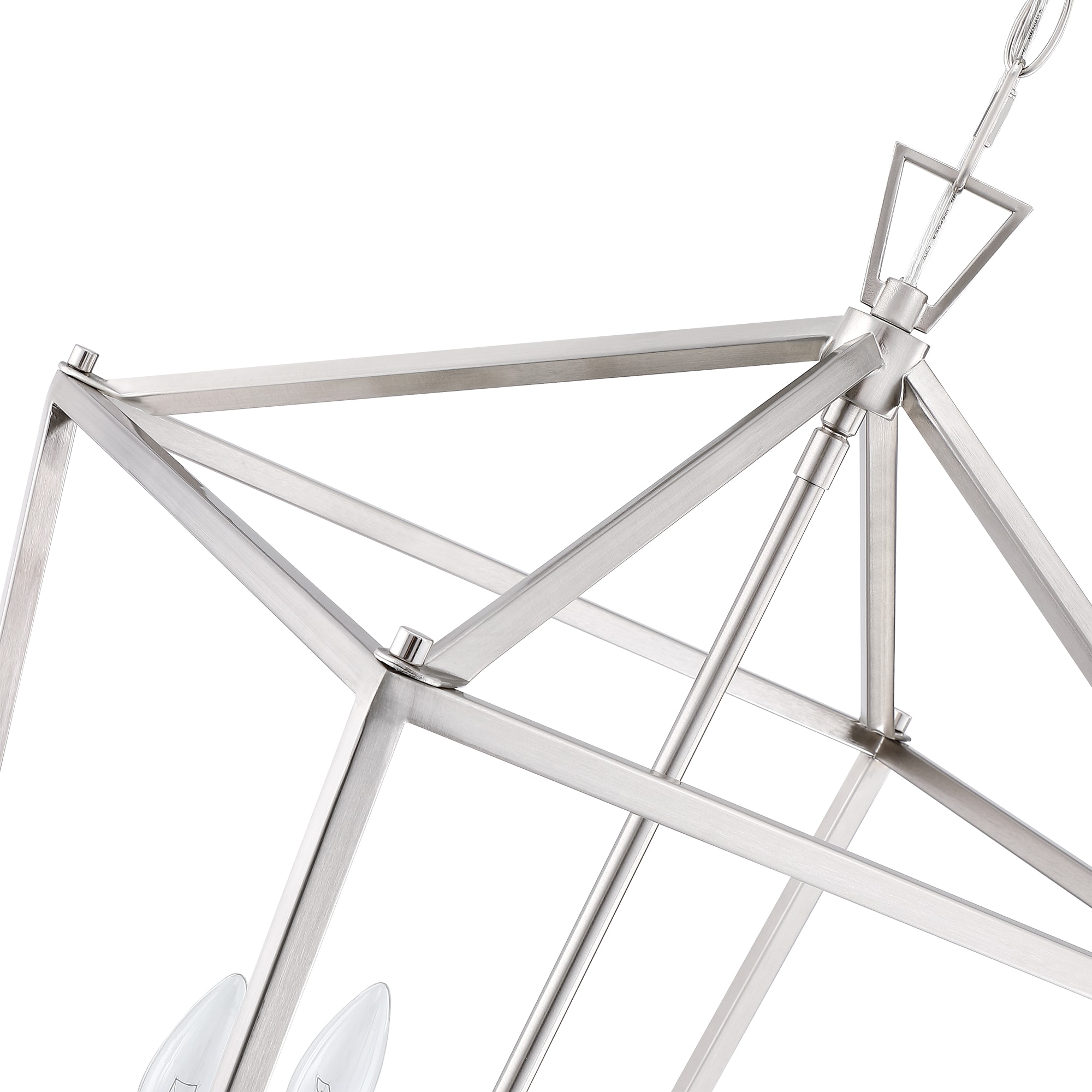 6 -Light Brushed Nickel Traditional Geometric Medium Hanging Pendant light - Image 7