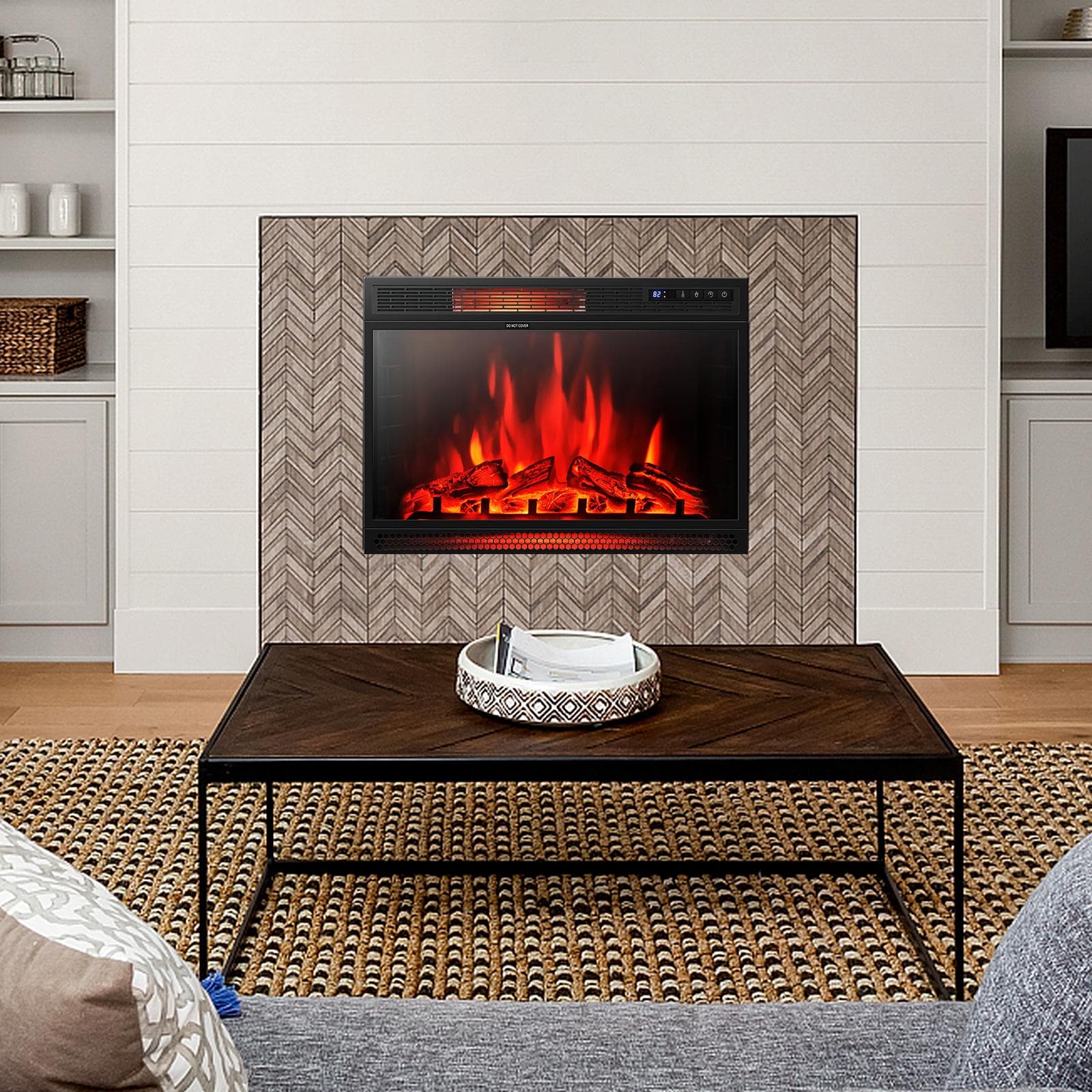 29-Inches W Black Free standing Infrared quartz Tabletop Electric Fireplace with Remote Control Included - Image 11