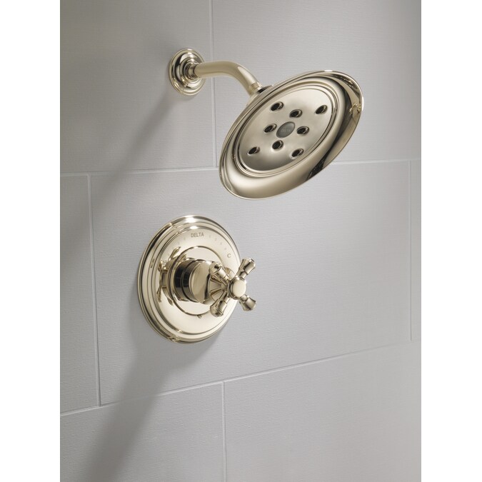 Delta Cassidy Polished Nickel Single Function Round Shower Faucet Valve Included - Image 2
