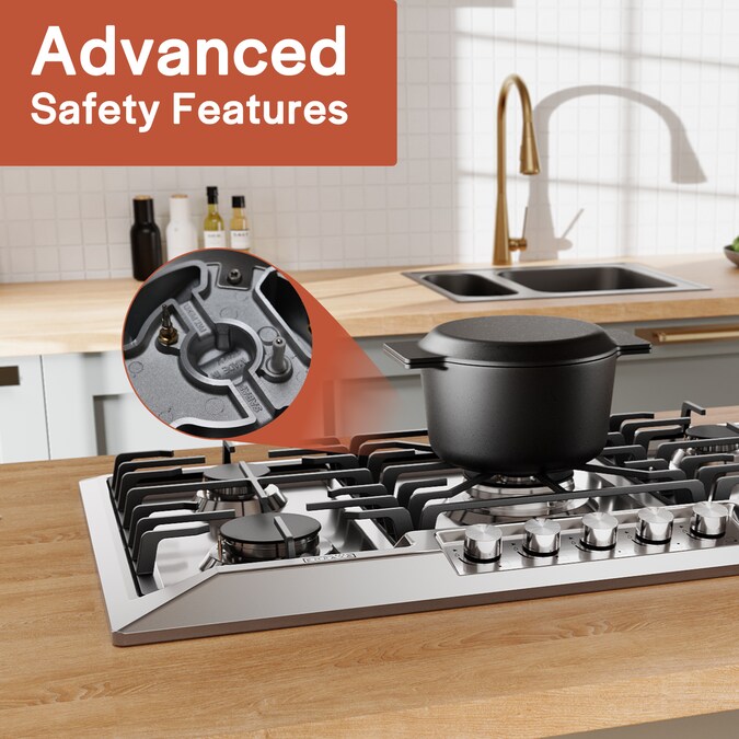 Empava 36-in 5 Burners Stainless Steel Gas Cooktop - Image 2