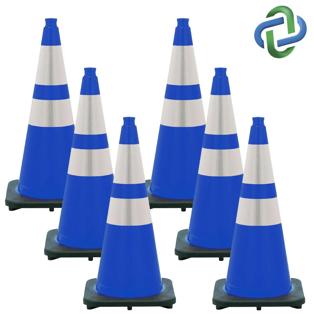 6 -Pack 28-Inches Blue Traffic safety cone