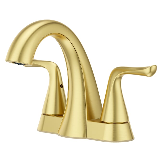 Pfister Willa Brushed Gold 4-in centerset 2-Handle WaterSense Bathroom Sink Faucet with Drain