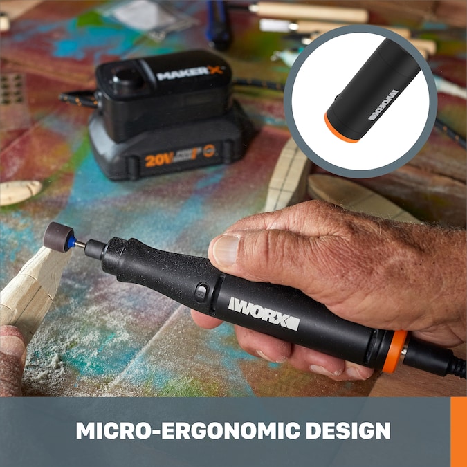 WORX MakerX Variable Cordless 20-volt Max Crafting Rotary Tool Kit - Image 2