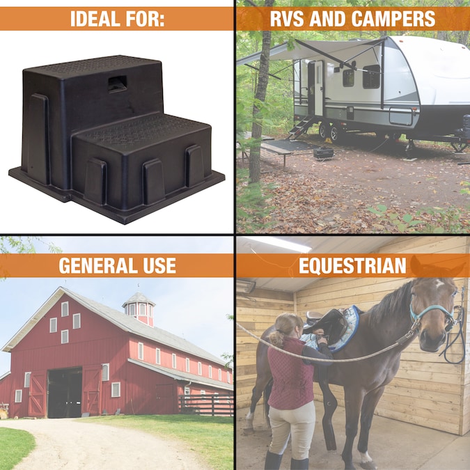 Buyers Products 2-Step 350-lb Capacity Black Plastic Step Stool - Image 3