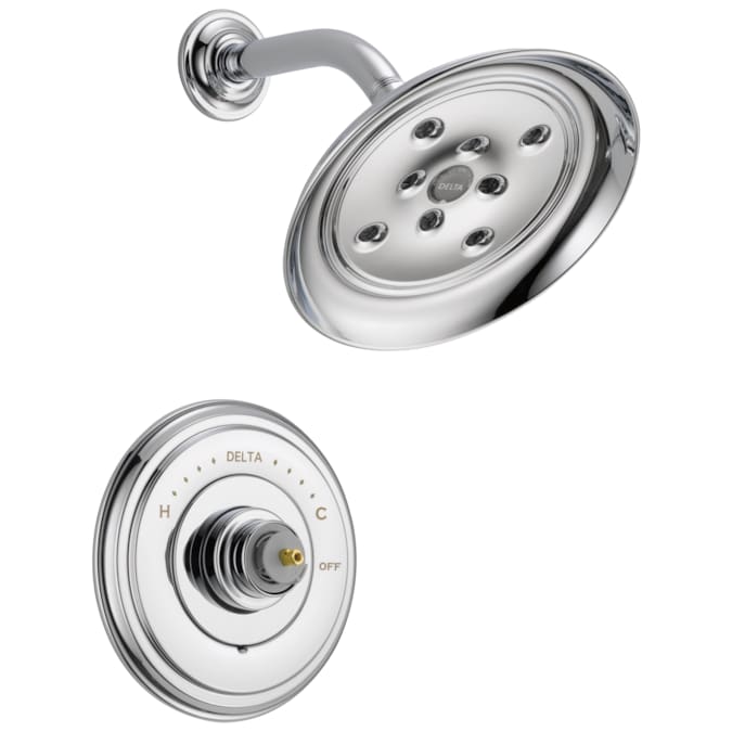 Delta Cassidy Chrome Single Function Round Shower Faucet Valve Included