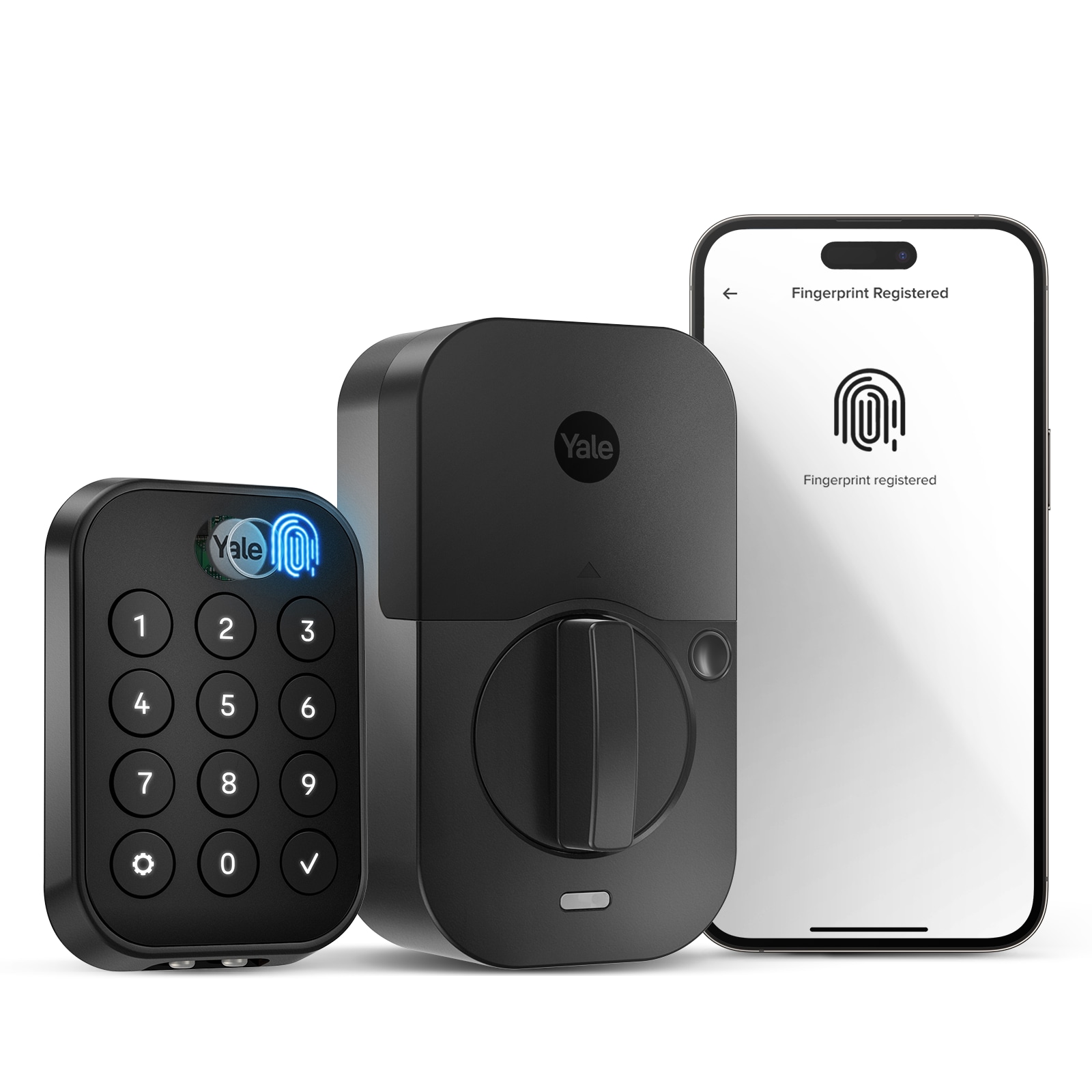 Assure Lock 2 Black Suede Smart Lock Electronic Deadbolt with Wifi Bluetooth Fingerprint Keypad