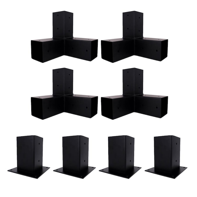 Bjorn Woodworks Bjorn Woodworks pergola bracket kit Flat Black Pergola Bolt-down Bracket