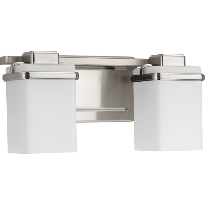 Progress Lighting Metric 13-in 2-Light Brushed Nickel Coastal Vanity Light - Image 3