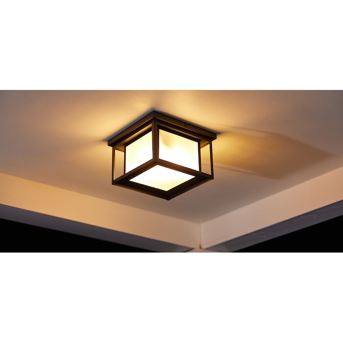 Generation Lighting Hunnington 1-Light 10-in Satin Black Indoor/Outdoor Flush Mount Light - Image 3