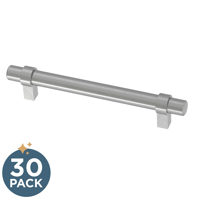 Franklin Brass Simple Wrapped Bar 5-1/16-in (128Mm) Center to Center Stainless Steel Rectangular Bar Drawer Pulls (30-Pack)