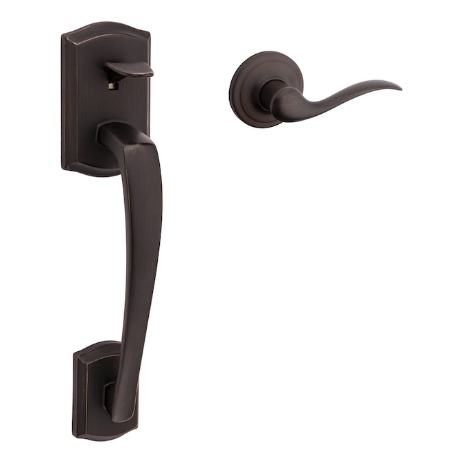 Kwikset Signature Series Prescott Venetian Bronze Entry Door Handleset with Tustin Lever