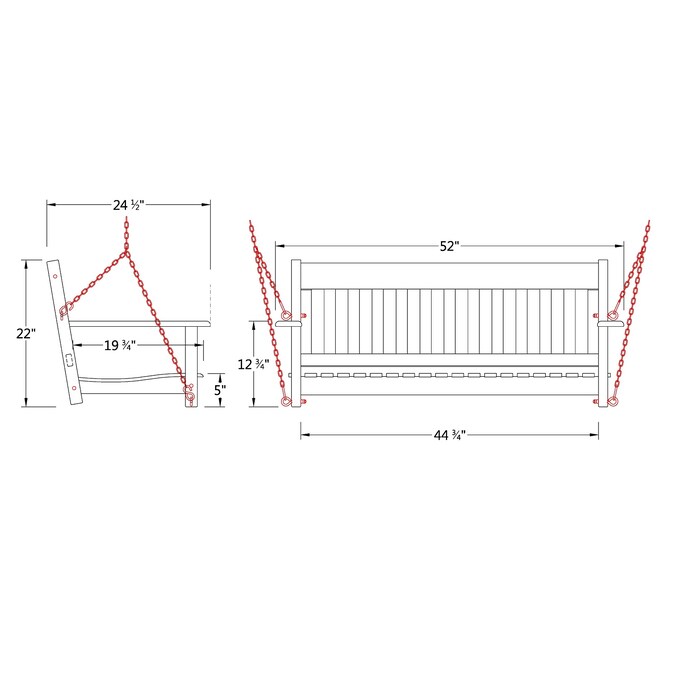 Cambridge Casual Thames 2-person White Wood Outdoor Swing - Image 9
