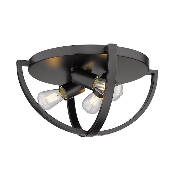 Golden Lighting Colson 3-Light Matte Black Flush Mount Light