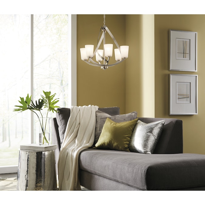 Kichler Layla 6-Light Brushed Nickel Transitional Dry rated Chandelier