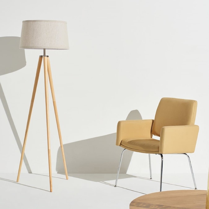 Brightech 61-in Natural Wood Tripod Floor Lamp