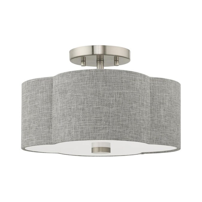 Livex Lighting Kalmar 2-Light Brushed Nickel Semi mount light - Image 3