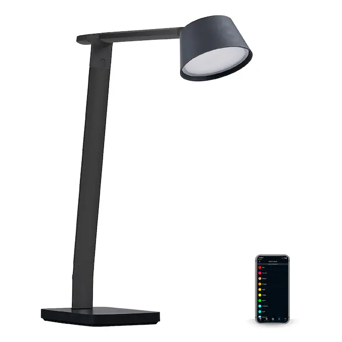 BLACK+DECKER 17.32-in Adjustable Black Touch Desk Lamp with Shade