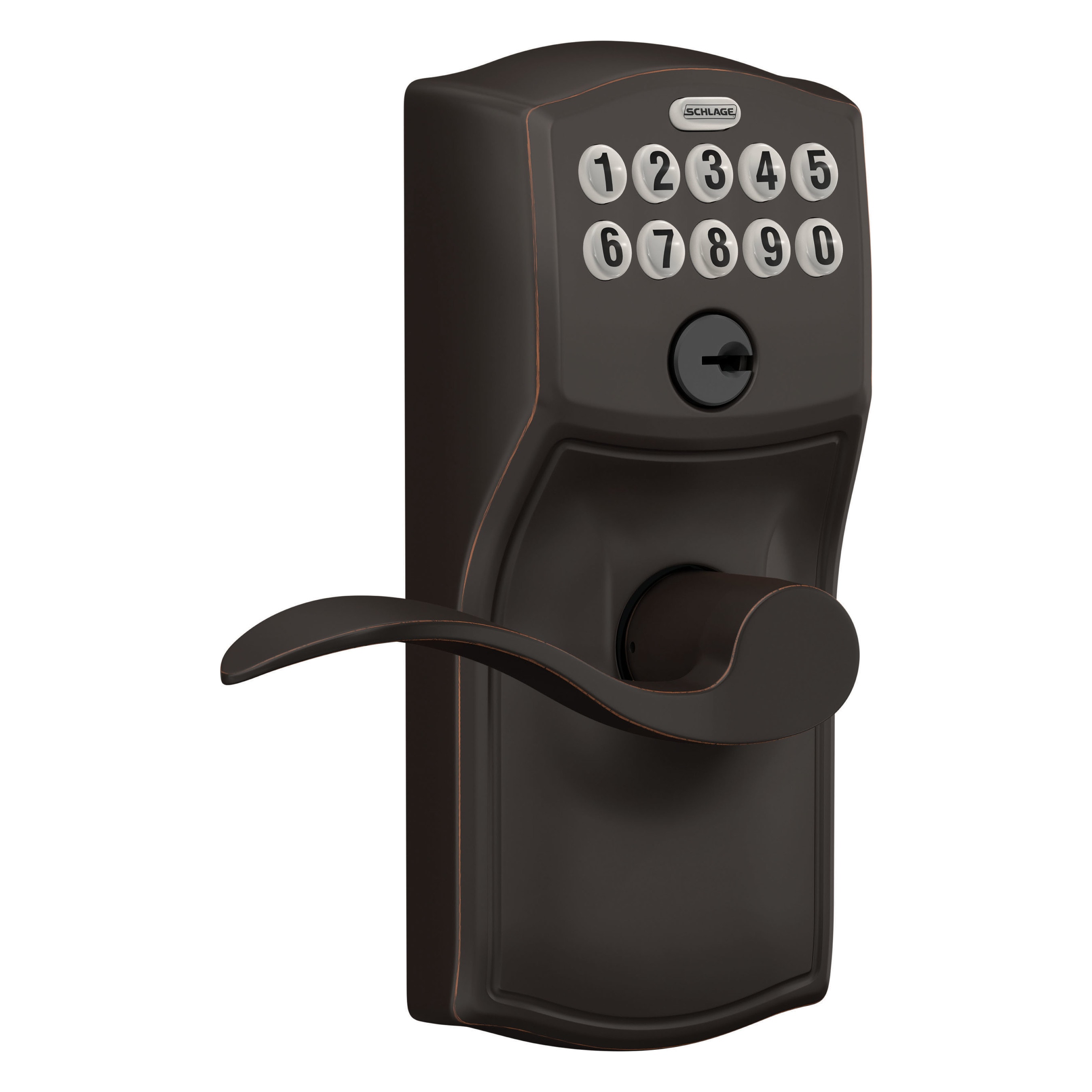 Camelot-Accent Aged Bronze Smart Lock Electronic Handle and Keypad - Image 3