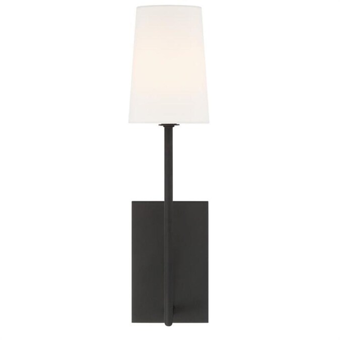 Crystorama Lena 4.5-in W 1-Light Matte Black Modern/Contemporary Incandescent Wall Sconce