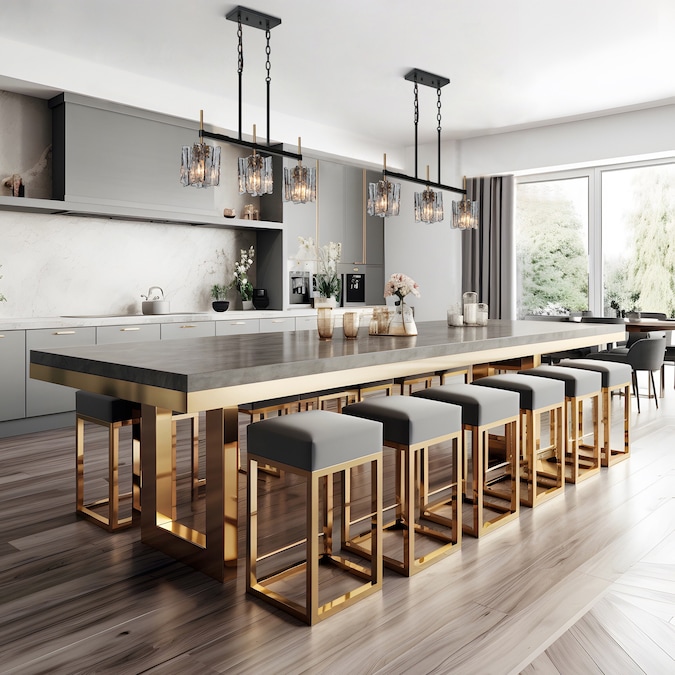 LNC Tucana 3-Light Modern/Contemporary Ribbed Glass Linear LED Large Hanging Pendant Light - Image 3