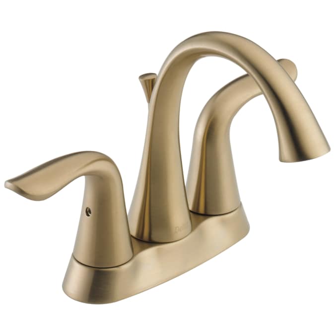 Delta Lahara Champagne Bronze 4-in centerset 2-Handle WaterSense Bathroom Sink Faucet with Drain