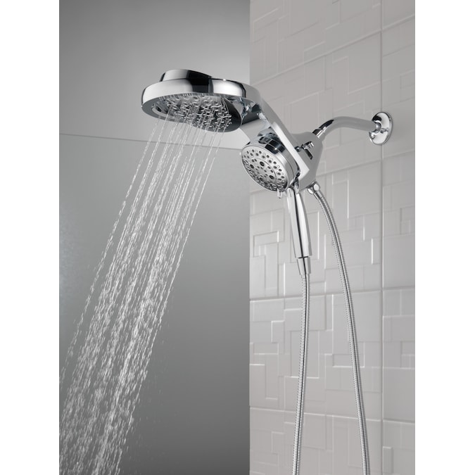 Delta HydroRain H2Okinetic Lumicoat Chrome 7.875-in Round Dual/Combo Rain Shower Head 2.5-GPM (9.5-LPM) - Image 8