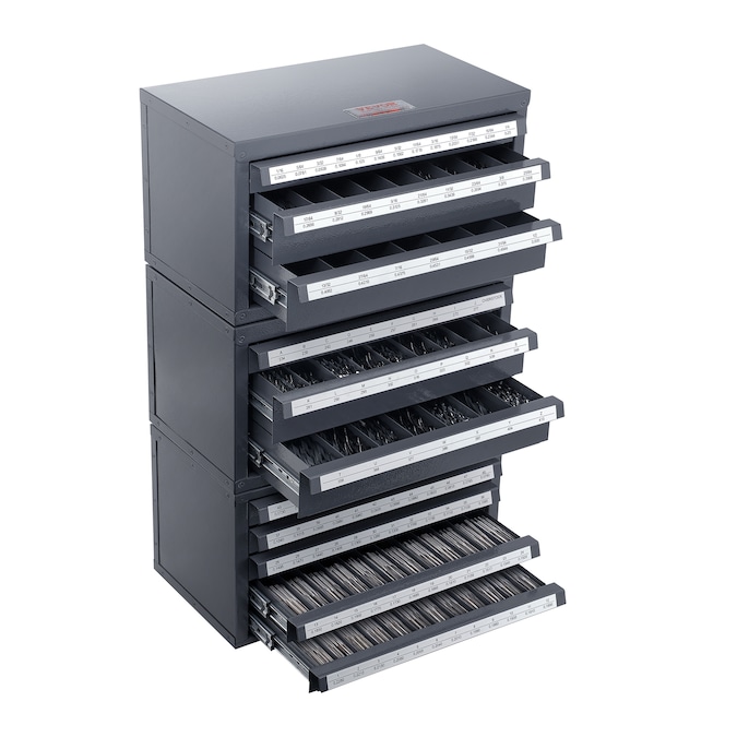 VEVOR 1/16"-1/2", A-Z, #1-#60 Drill Bit 14.8-in W x 23.7-in H 3-Drawer Steel Tool Chest (Black)