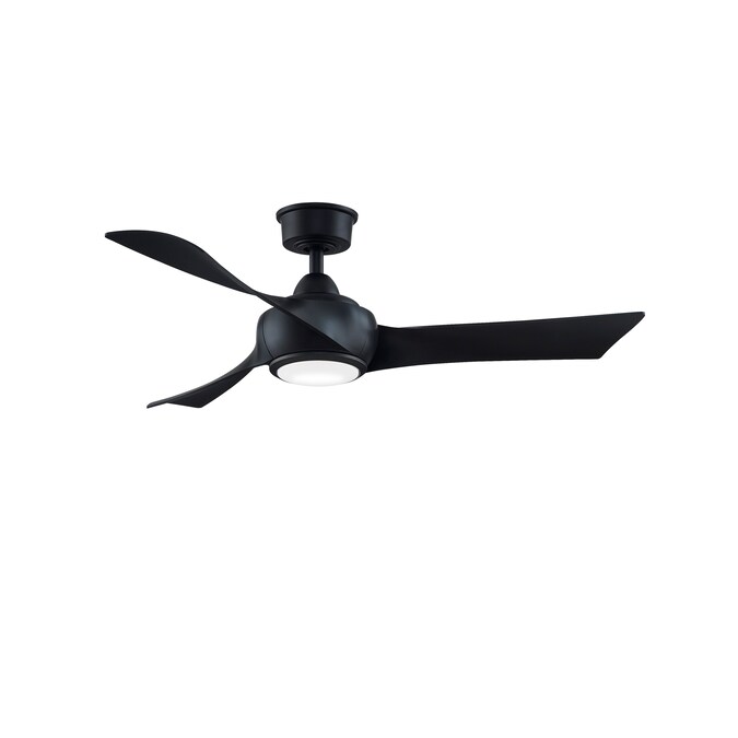 Fanimation Wrap Custom 48-in Black Color-changing Integrated LED Indoor/Outdoor Smart Ceiling Fan with Light and Remote (3-Blade)