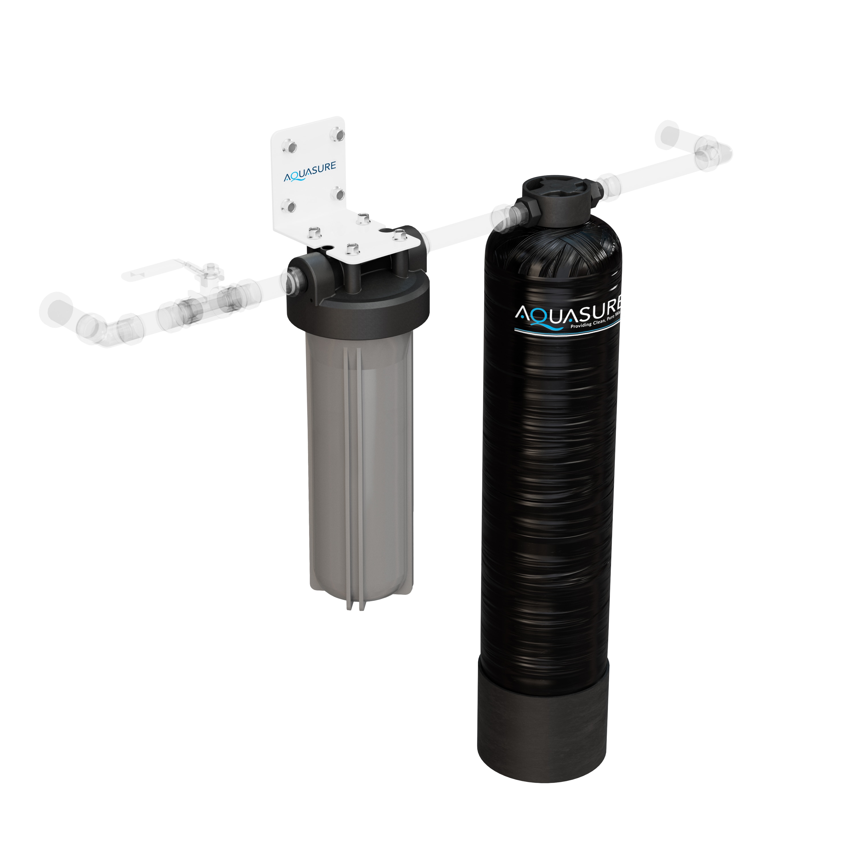 Serene Series Dual-stage 10-GPM Scale control media Hard water Whole House Water Filtration System