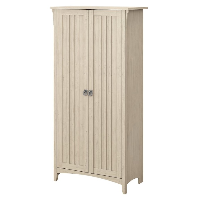 Bush Furniture Salinas 31.5-in W x 62.95-in H Wood Composite Antique White Freestanding Utility Storage Cabinet