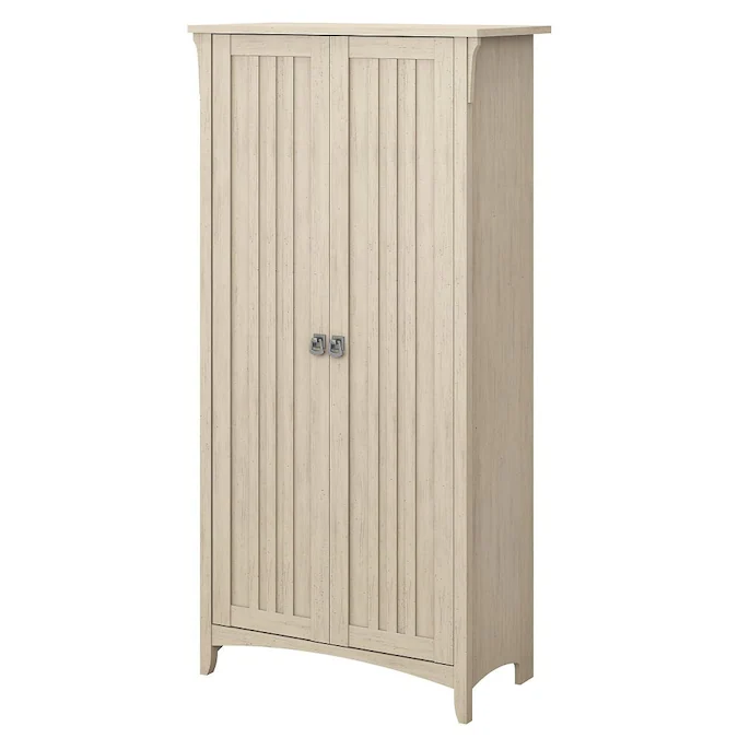 Bush Furniture Salinas 31.5-in W x 62.95-in H Wood Composite Antique White Freestanding Utility Storage Cabinet