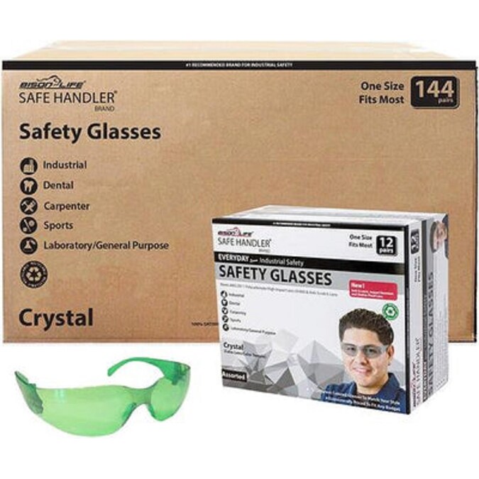 Safe Handler Crystal Green Polycarbonate Safety Glasses