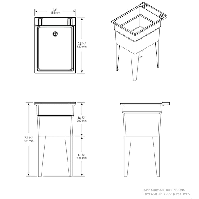 RuggedTub 18-in x 24.5-in 1-Basin White Freestanding Utility Tub - Image 7