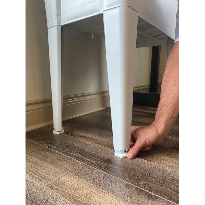 RuggedTub 32.25-in x 22-in 1-Basin White with Gray Speckles Freestanding Utility Tub with Drain and Faucet - Image 8